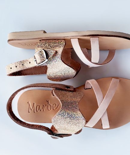 Milena nude leather girls sandals
